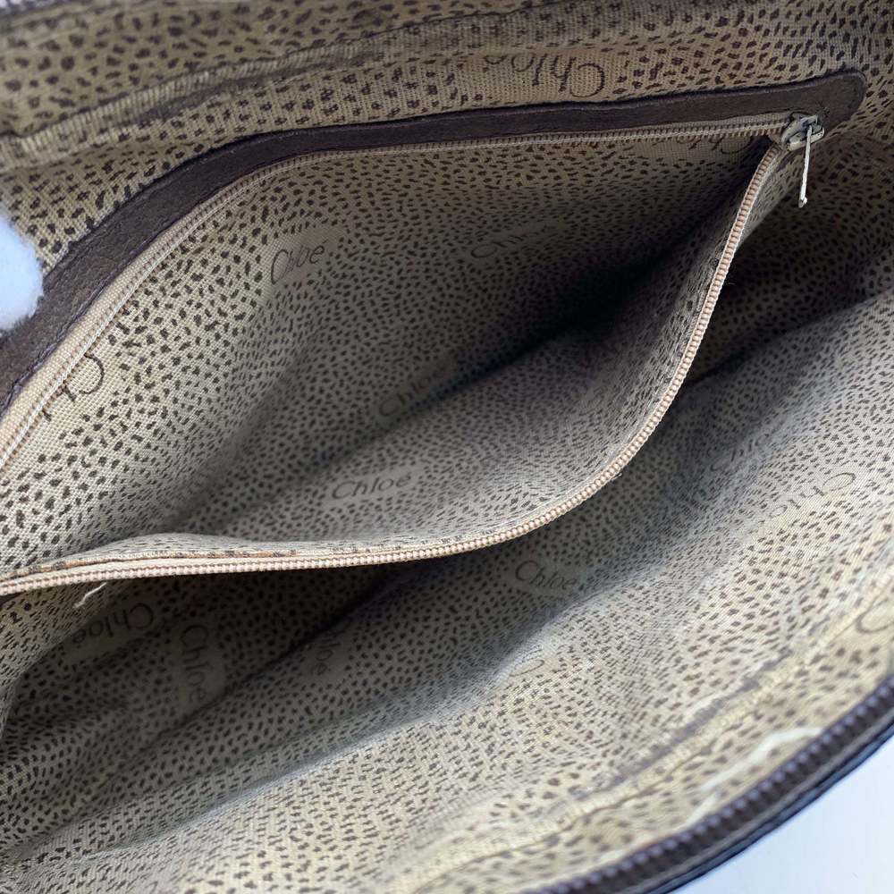 CHLOE Vintage Brown Embossed Leather Shoulder Messenger Bag - Picture 7 of 7